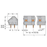 listwa zaciskowa do pł. drukowanych 6-bieg. szara raster 10/10,16 mm