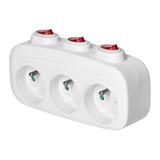 Rozgałęźnik 3x2P+Z z 3 włącznikami ES-3 ORNO