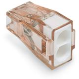 złączka do puszek instalacyjnych 2 x 4 mm2 brązowo-przer./biała
