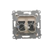 Simon 54 Gniazdo komputerowe podwójne RJ45 kategoria 6 z przesłoną przeciwkurzową kremowy D62.01/41 KONTAKT