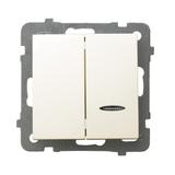 AS Łącznik dwugrupowy świecznikowy z podświetleniem pomarańczowym - kolor ecru