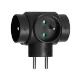 Rozgałęźnik 3x2P+Z czarny OR-AE-13184/B ORNO