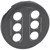 CELIANE - Plakietka do gniazd podwójnych 3xRCA  żeńskich  grafitowa, Legrand