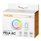 PELA AC, dzwonek bezprzewodowy sieciowy, learning system, 60 dźwięków, LED RGB, 300m, biały