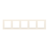 Simon 10 Ramka 5-krotna - uniwersalna poziom i pion krem