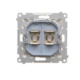 Simon 55 Gniazdo antenowe typu /F/ podwójne Do instalacji indywidualnych Szampański mat