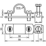 Zacisk PA do przewodu HVI 20 mm, St/tZn-stal nierdzewna NIRO