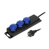 Przedłużacz warsztatowy bryzgoszczelny IP44 3 gniazda IP44 przewód gumowy H05RR-F 3x1,5mm2 OR-AE-131