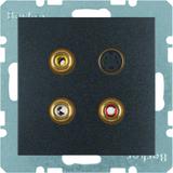 BERKER B.X Gniazdo 3xCinch / S-Video antracyt 3315321606 HAGER