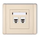 FLEXI Gniazdo telefoniczne podwójne 2xRJ11, 4-stykowe, beznarzędziowe beżowy