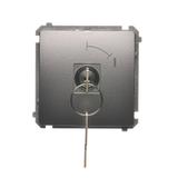 Simon Basic Łącznik chwilowy pojedynczy jednobiegunowy z kluczem 2 pozycyjny /0-I/ styk N/O Możliwość wyjęcia klucza tylko w pozycji 0 stal inox BMP1K.01/21 KONTAKT