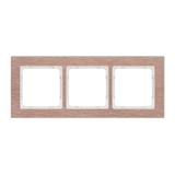 DECO Ramka uniwersalna potrójna - aluminium szczotkowane (ramka: kolor miedziany; spód: biały) miedz