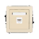 DECO Mechanizm gniazda komputerowego pojedynczego 1xRJ45, kat. 5e, 8-stykowy beżowy