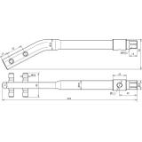 Klucz do drutu zbrojeniowego 8 mm, wygięty, stal uczerniona