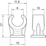2962, COK.UCHWYTY DO RUR 6MM SZ