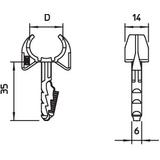 1975, UCHWYTY OBO SNAP 16-19MM RAL7035