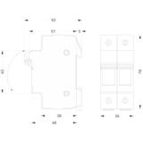 Rozłącznik bezpiecznikowy STI/32/2P 10x38 1000VDC OPATÓWEK