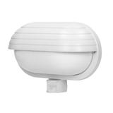 MUSAM, oprawa ogrodowa z czujnikiem ruchu 180st, 1x60W, E27, IP44, z przesłoną, plastik, biała LF-1/W ORNO