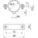 2900/W, ŚRUB.OBEJMY DYSTANS.1 1/2" M6