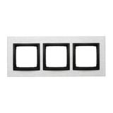 Simon 54 NATURE WMDZ-0130xS-082 Ramka 3-krotna Nature-Metal, INOX NERO, IP20/IP44. (IP44-należy zast DRN3/82 KONTAKT