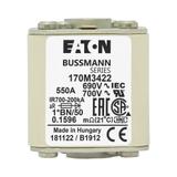 FUSE 550A 690V 1*BN/50 AR UC Wkładka szybka 550A AC 690V rozmiar 1 45x59x51 mm aR I 170M3422 EATON