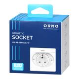 Hermetyczne gniazdo elektryczne, IP44, 1x2P+Z(Schuko), białe OR-AE-1397(GS)/W ORNO