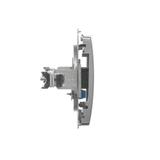 Simon Basic Gniazdo telefoniczne RJ11 uniwersalne pojedyncze Montaż na łapki lub wkręty satynowy