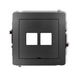 DECO Mechanizm gniazda multimedialnego podwójnego bez modułu, bez pola opisowego (standard Keystone)