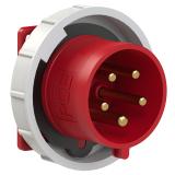 WTYCZKA TABLICOWA PROSTA 32A 3P+Z+N 400V 50/60Hz 6h IP67 ( KOŁNIERZ: 75X75, ROZSTAW ŚRUB: 60X60)