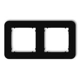 MINI Ramka uniwersalna podwójna zaokrąglona z tworzywa czarny mat