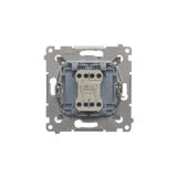 Simon 54 Łącznik krzyżowy z podświetleniem LED bez piktogramu 10A 250V szybkozłączka srebrny mat DW7L.01/X/43 KONTAKT