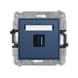 ICON Mechamizm gniazda pojedyncze USB typ A-A 3.0 navy blue 64IGUSB-5 KARLIK