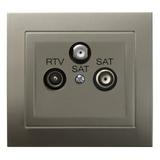 KIER Gniazdo antenowe RTV-SAT z dwoma wyjściami SAT kolor satyna light GPA-W2S/45 OSPEL