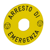 Harmony XB4 Etykieta oznaczeniemfi90 do przycisku awaryjnego zatrzymania ARRESTO DE EMERGENCA/logo ISO13850 ZBY8630 Schneider