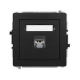 DECO Mechanizm gniazda komputerowego pojedynczego 1xRJ45, kat. 5e, ekranowany, 8-stykowy czarny mat