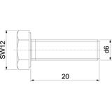 DIN933 M6x20 V4A, Śruba z łbem sześciokątnym
