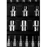 Klucze nasadowe 1/4", 1/2", zestaw 110 szt., CrV