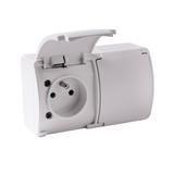 Gniazdo podwójne AQUATIC IP44 biały 10 szt. OR-OE-7106/W/10 ORNO