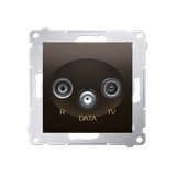 Simon 54 Gniazdo R-TV-DATA brąz mat