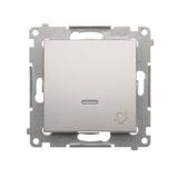 Simon 54 Przycisk „dzwonek” z podświetleniem LED 10A 250V szybkozłączka srebrny mat DD1L.01/43 KONTAKT