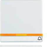 BERKER Q.1/Q.3/Q.7 Klawisz 2 soczewką z polem opisowym nadrukowany symbol dzwonek biały aksamit 1628