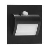 DRACO LED NEW 1,5W oprawa schodowa podtynkowa 12VDC 30lm 6000K czarny czujnik ruchu i zmierzch AD-OS