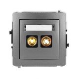 DECO Mechanizm gniazda głośnikowego pojedynczego (typu banan - czerwony i czarny, pozłacany, 4 mm2,