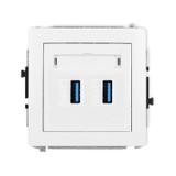 DECO Mechanizm gniazda podwójnego 2xUSB A-A 3.0 biały