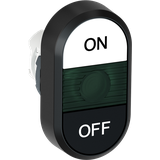 Przycisk podwójny ON-OFF zielone pole podświetlany MPD7-11G