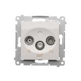 Simon 54 Gniazdo antenowe R-TV-SAT przelotowe biały