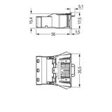 WINSTA wtyk 3-torowy SnapIn czarny ze stykiem PE