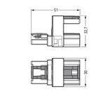 WINSTA rozgałęźnik typu h 3-torowy wtyk-gniazdo / gniazdo czarny /50szt./ WAGO