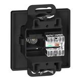 Gniazdo pojed. typu F + Gniazdo 1xRJ45 Cat6 Pearl, TV/F+RJ45/P, czarny