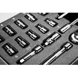 Klucze nasadowe 1/4", zestaw 19 szt., wkładka